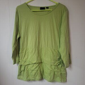 Women's Tribal Size XXL Green Long Sleeve Top